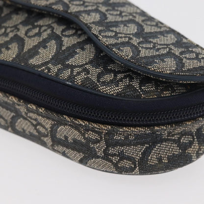 Christian Dior Vintage Saddle Coin Purse Diorissimo Canvas, Navy, Canvas, Clutch
