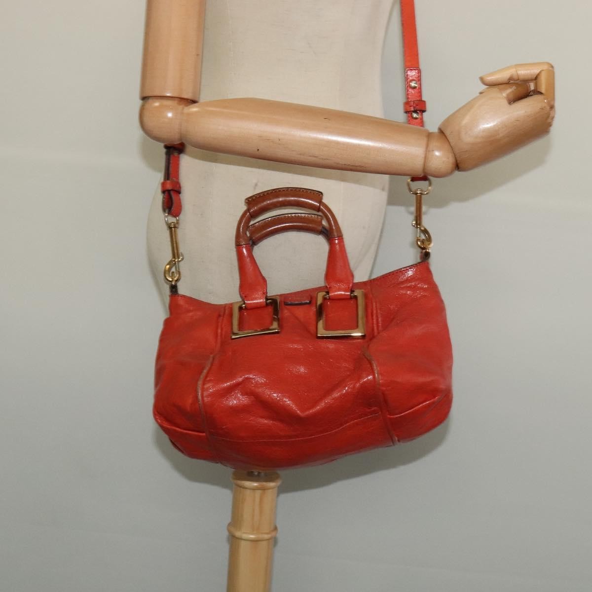 Chloe Ethel Handbag Leather, ORANGE, LEATHER, Handbag
