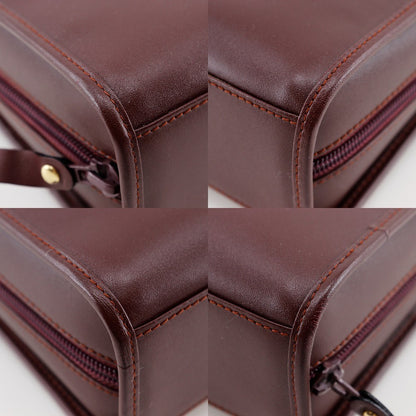 cartier Vintage must de Cartier Leather, BURGUNDY, LEATHER, Clutche & pouche