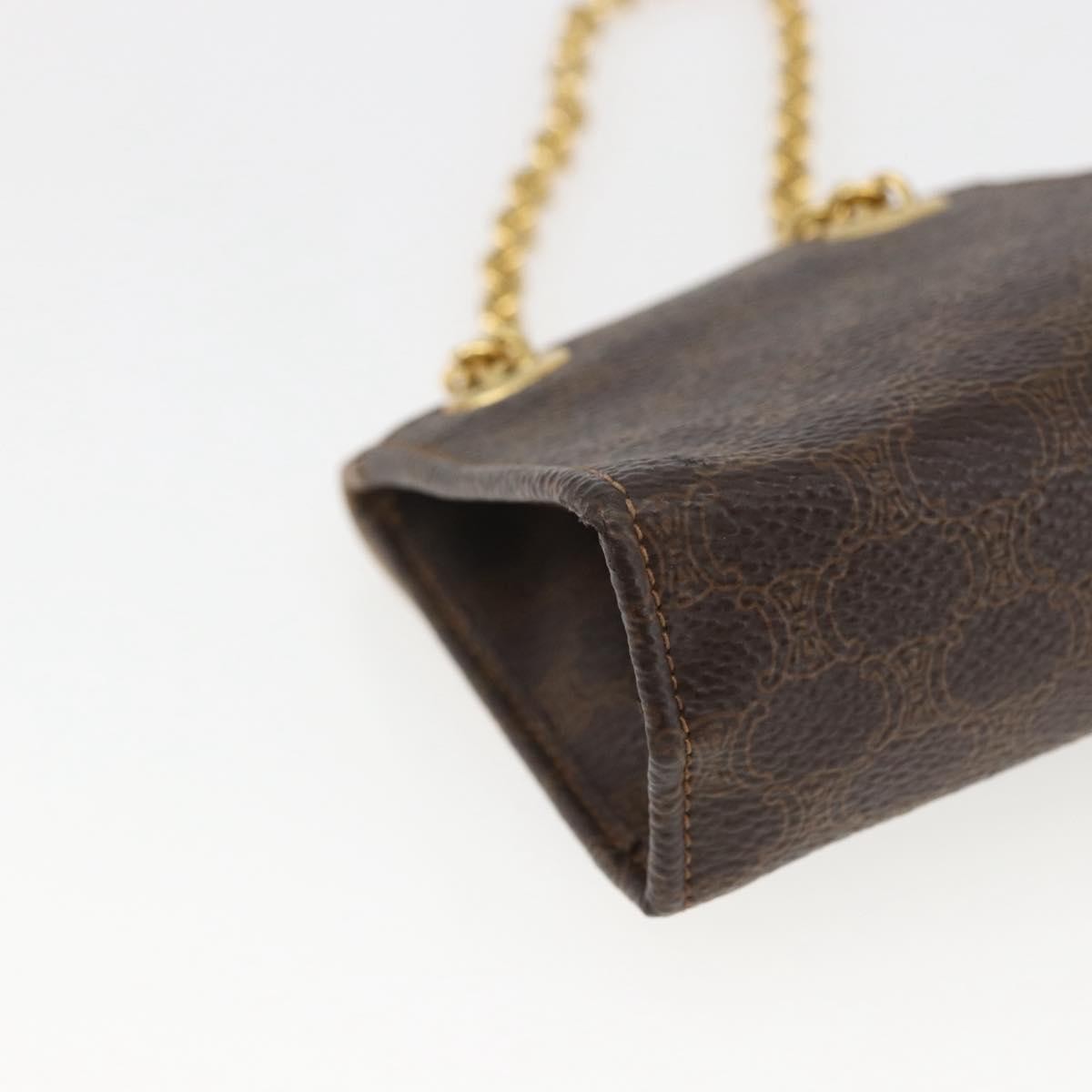 Celine Vintage Macadam Shoulder Bag Canvas and Leather, BROWN, CANVAS, Shoulder bag