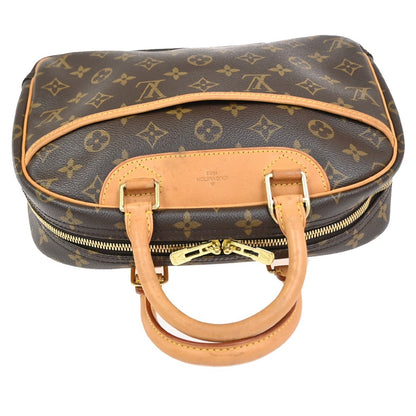 Louis Vuitton Trouville Handbag Monogram Canvas, Brown, Leather, Handbag