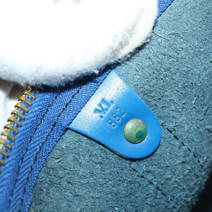 Louis Vuitton Keepall Bag Epi Leather, BLUE, LEATHER, Travel bag