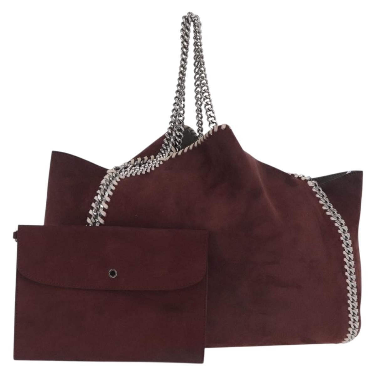 Stella McCartney Falabella Reversible Tote Shaggy Deer, BURGUNDY, POLYESTER, Tote bag