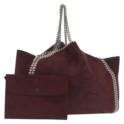 Stella McCartney Falabella Reversible Tote Shaggy Deer, BURGUNDY, POLYESTER, Tote bag