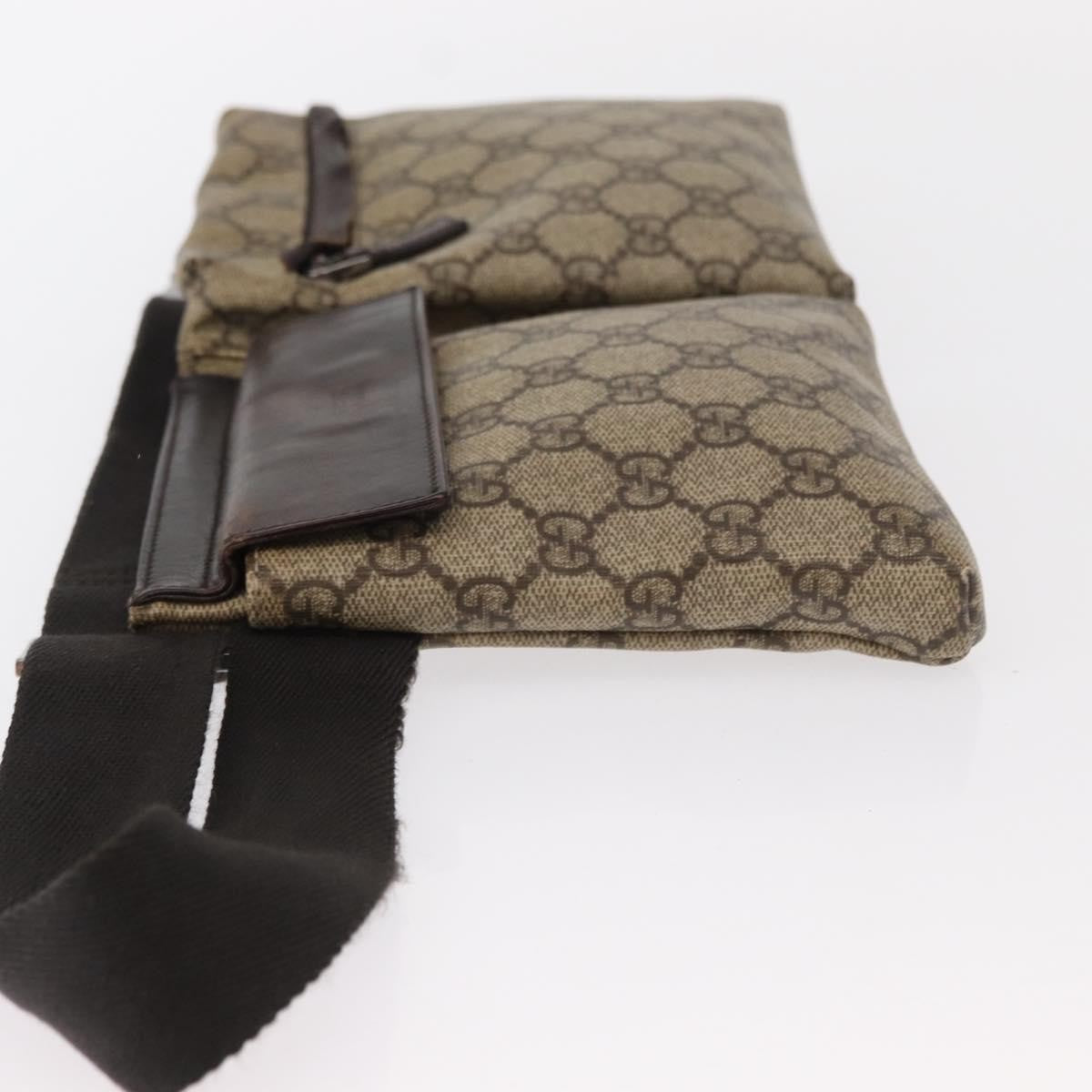 Gucci Vintage Double Belt Bag GG Canvas with Leather, BEIGE, CANVAS, Clutche & pouche