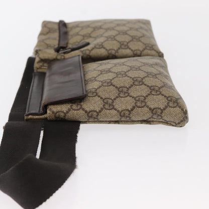Gucci Vintage Double Belt Bag GG Canvas with Leather, BEIGE, CANVAS, Clutche & pouche