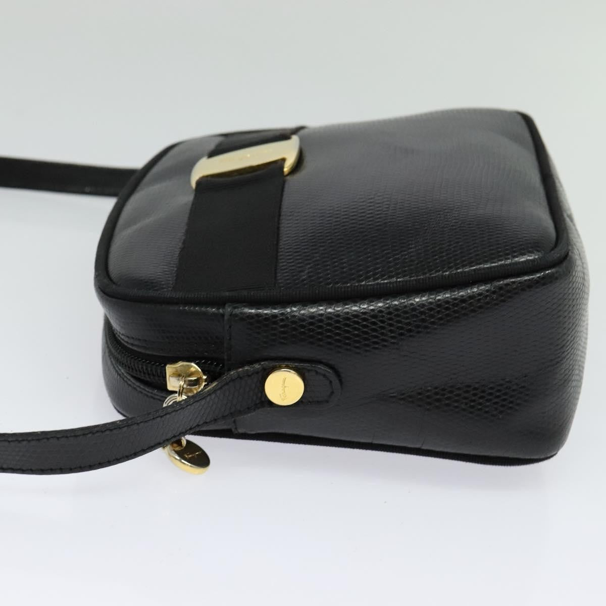 Salvatore Ferragamo Vala Shoulder Bag Leather, BLACK, LEATHER, Shoulder bag