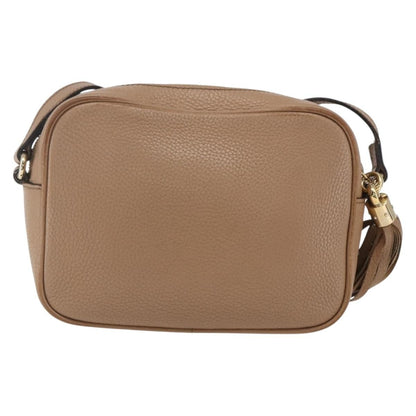 Gucci Soho Disco Crossbody Bag Leather, BEIGE, LEATHER, Shoulder bag