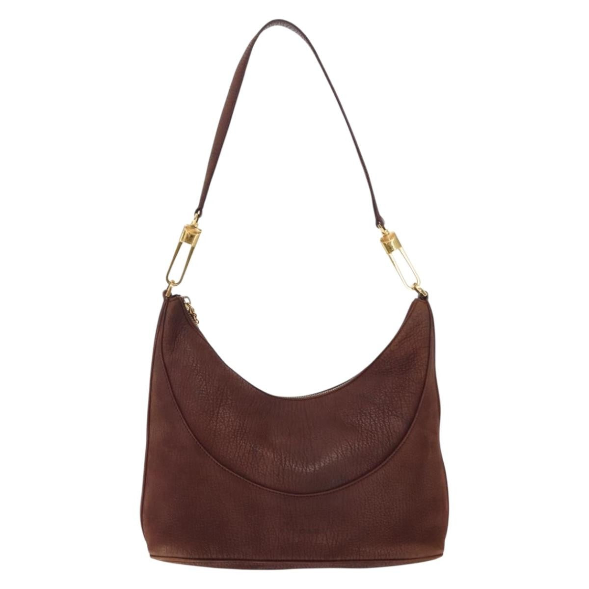 Bvlgari Medallion Frame Shoulder Bag Leather, BROWN, LEATHER, Shoulder bag