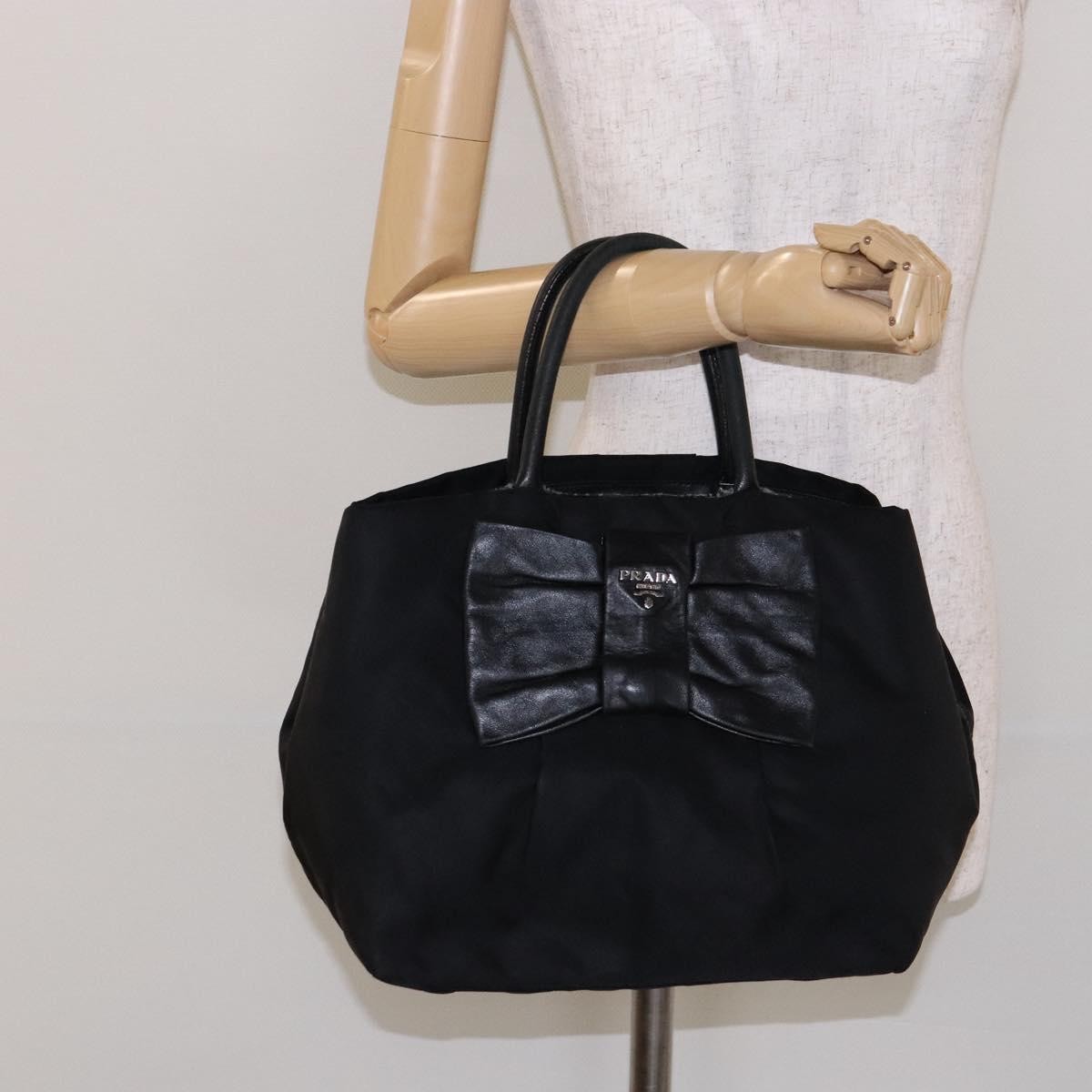 Prada Bow Tote Tessuto, SILVER, NYLON, Handbag