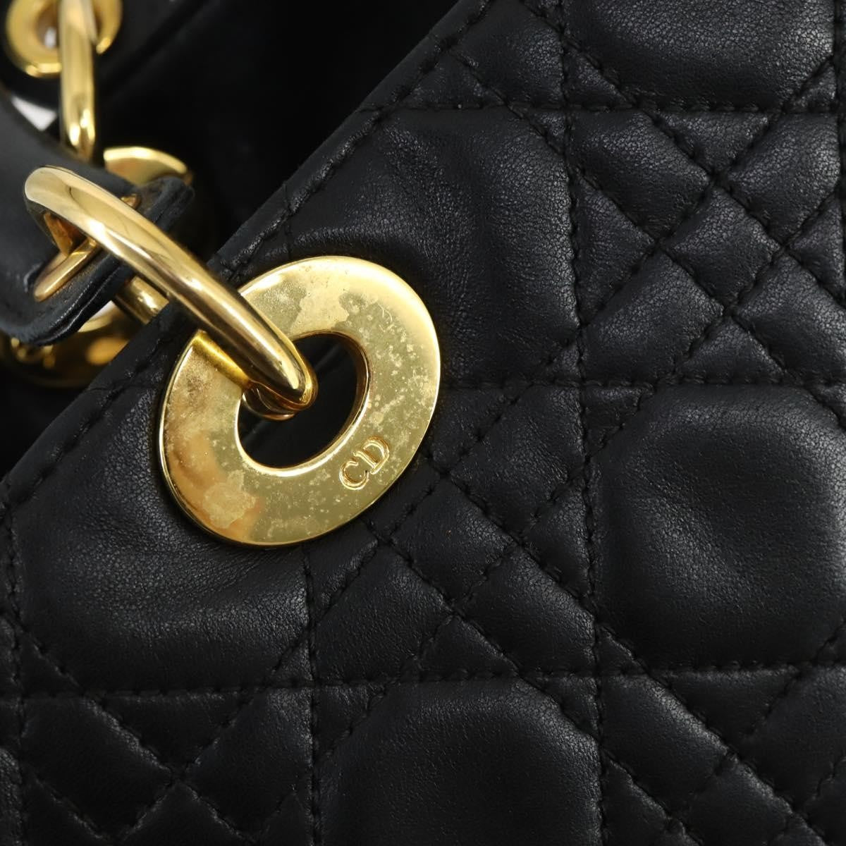 Christian Dior Vintage Lady Dior Bag Cannage Quilt Lambskin, BLACK, LEATHER, Handbag