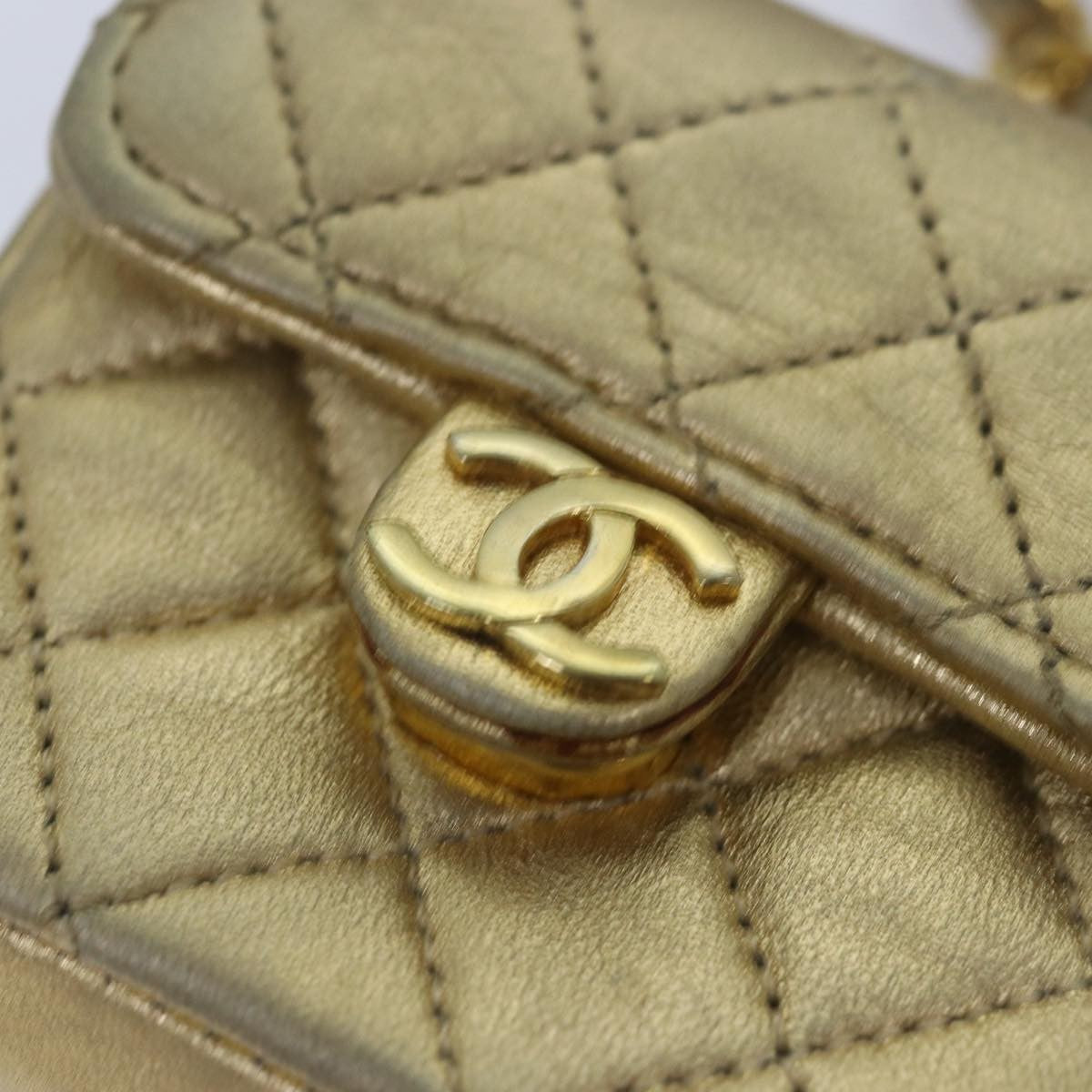 Chanel Vintage Square CC Flap Bag Quilted Leather, Gold, Leather, Shoulder Bag