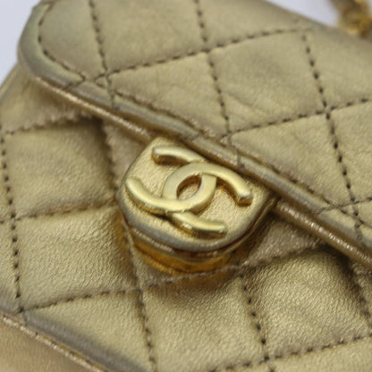 Chanel Vintage Square CC Flap Bag Quilted Leather, Gold, Leather, Shoulder Bag