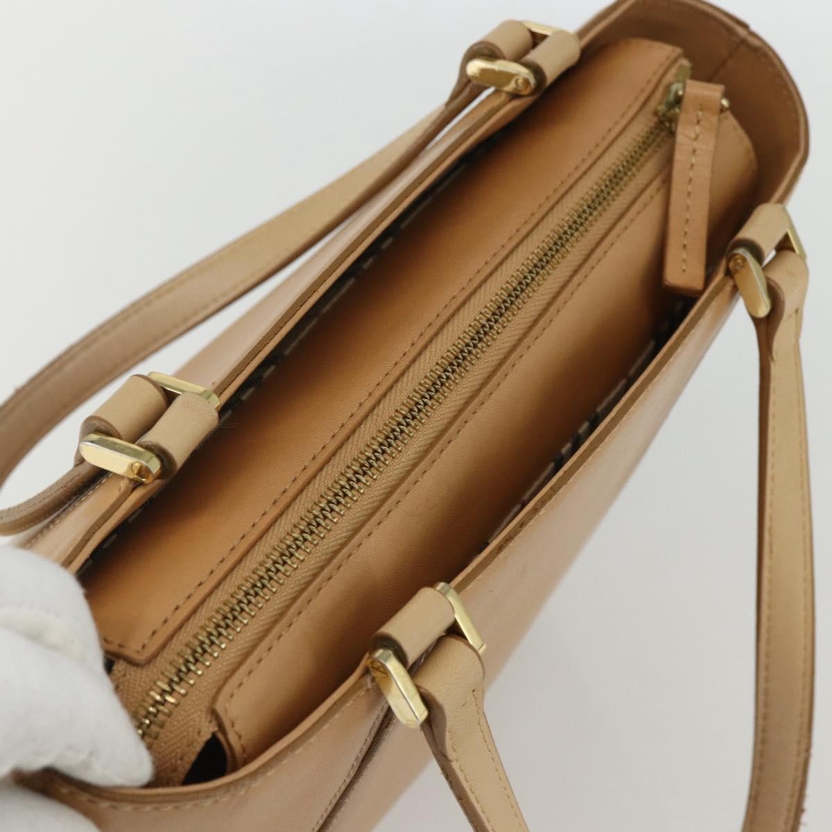 Burberry Vintage Handbag Leather, BEIGE, LEATHER, Handbag