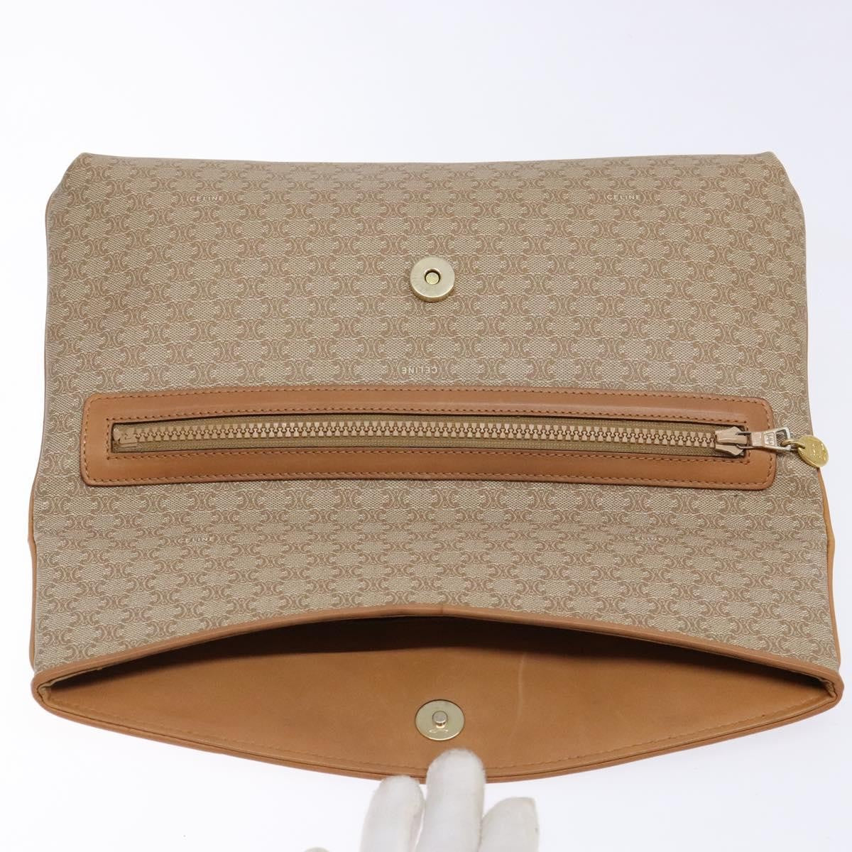 Celine Macadam Pochette Classic, BEIGE, LEATHER, Clutche & pouche