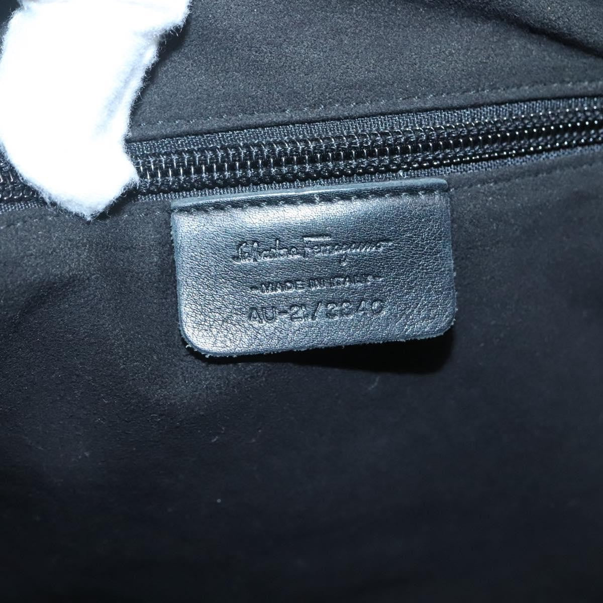 Salvatore Ferragamo Gancini Shoulder Bag Leather, BLACK, LEATHER, Shoulder bag