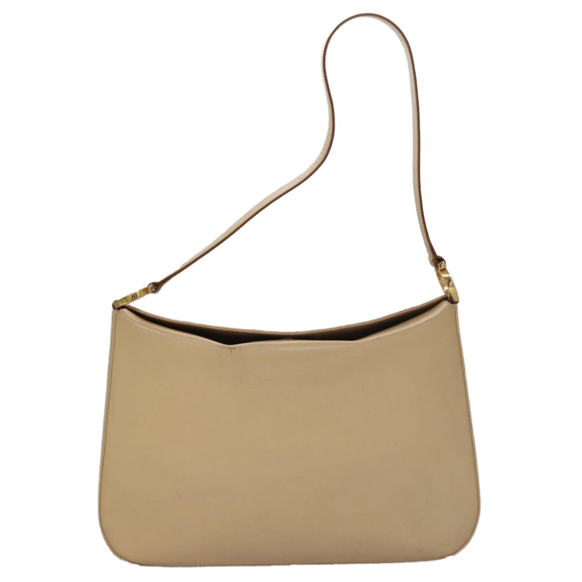 Salvatore Ferragamo Gancini Shoulder Bag Leather, BEIGE, LEATHER, Shoulder bag