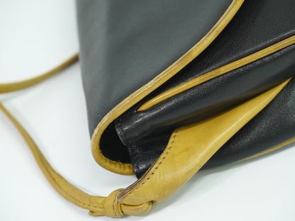 Celine Vintage Shoulder Bag Leather, BLACK, LEATHER, Shoulder bag