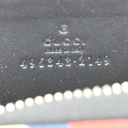 Gucci Night Courrier Bifold Wallet GG Coated Canvas with Applique, BLACK, CANVAS, Wallets