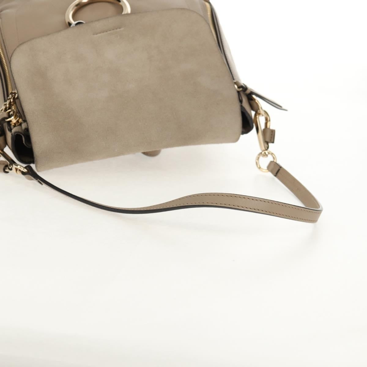 Chloe Faye Backpack Leather and Suede, BEIGE, LEATHER, Backpack