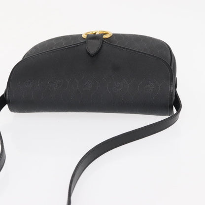 Christian Dior Vintage Honeycomb Flap Crossbody Bag Coated Canvas, BLACK, CANVAS, Shoulder bag