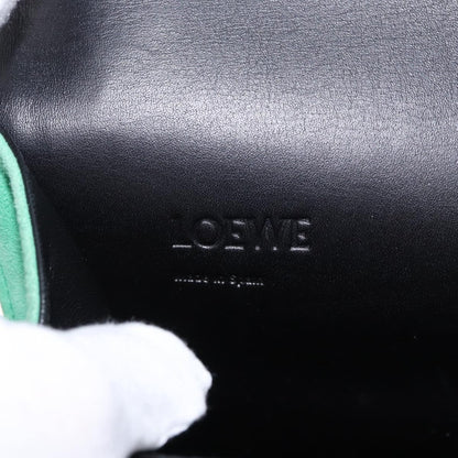 Loewe Barcelona Shoulder Bag Suede with Leather, GREEN, SUEDE, Shoulder bag