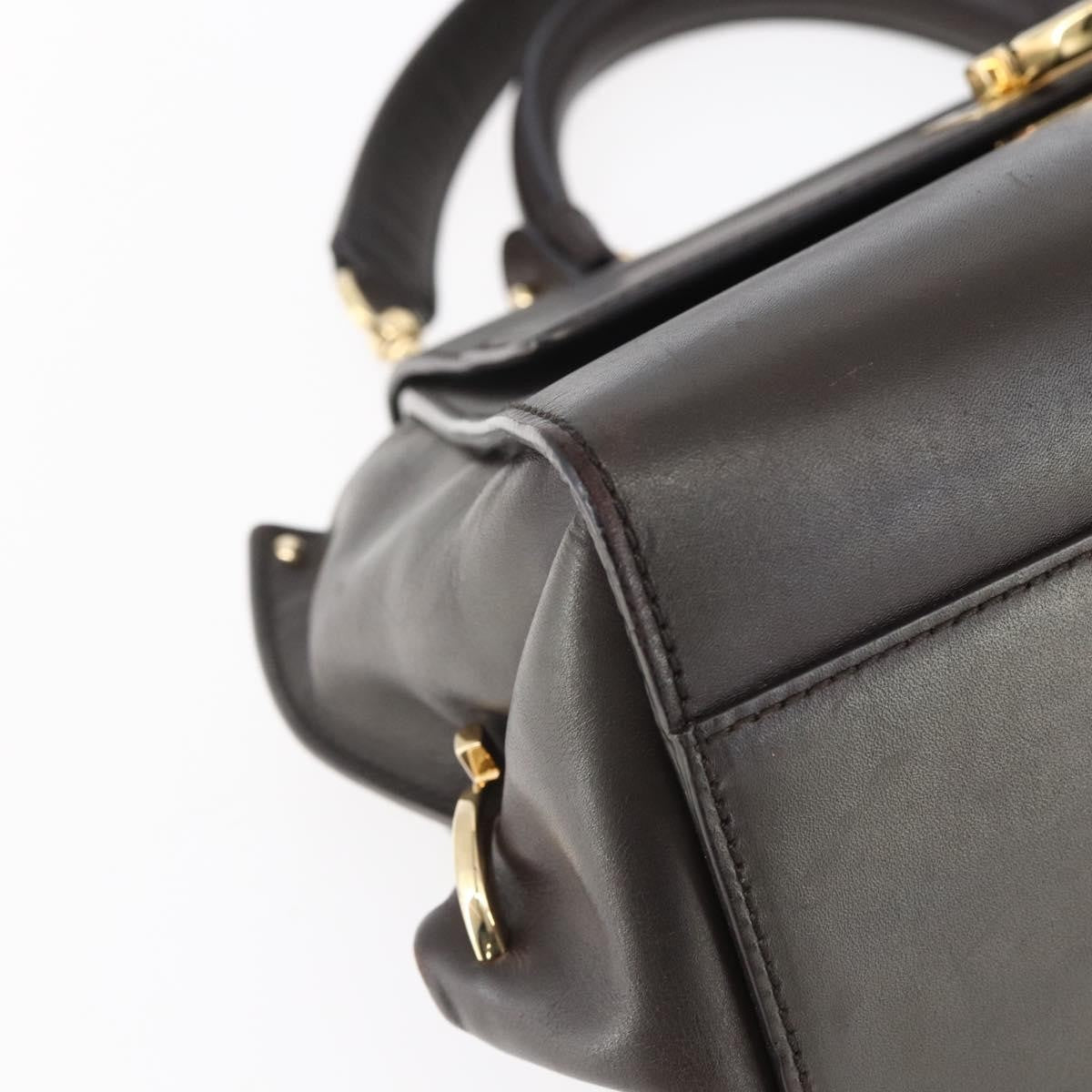 Salvatore Ferragamo Sofia Satchel Leather, BROWN, LEATHER, Handbag