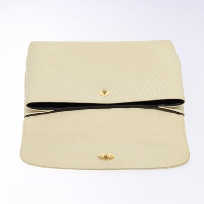 Bally Vintage Flap Handbag Quilted Leather, ECRU, LEATHER, Handbag
