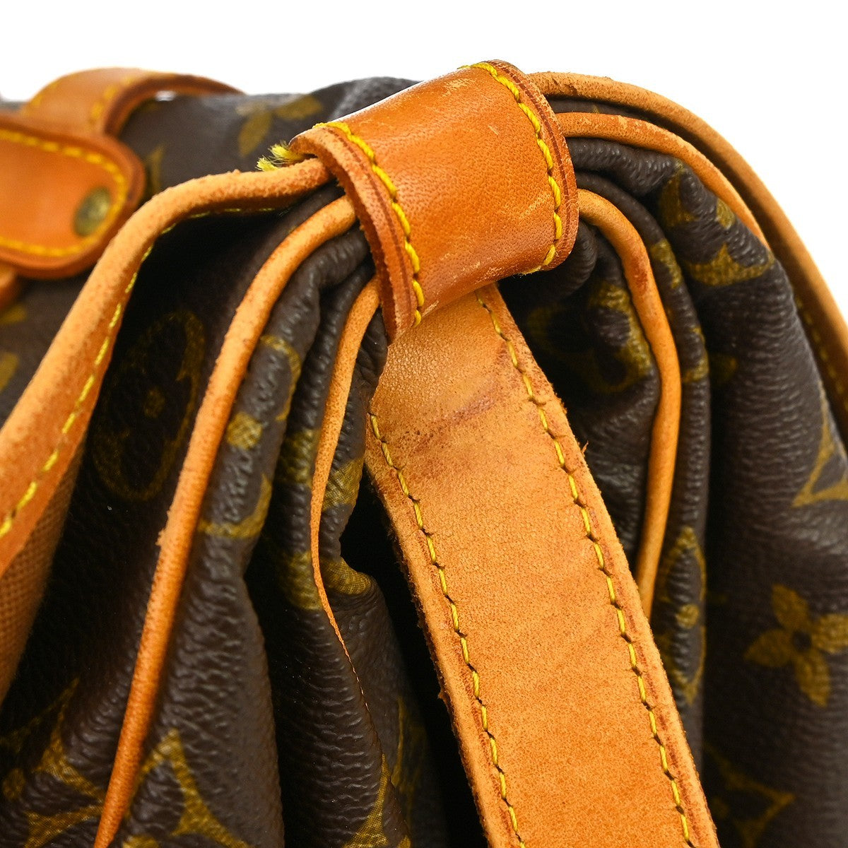 Louis Vuitton Saumur Handbag Monogram Canvas, Brown, Canvas, Shoulder Bag