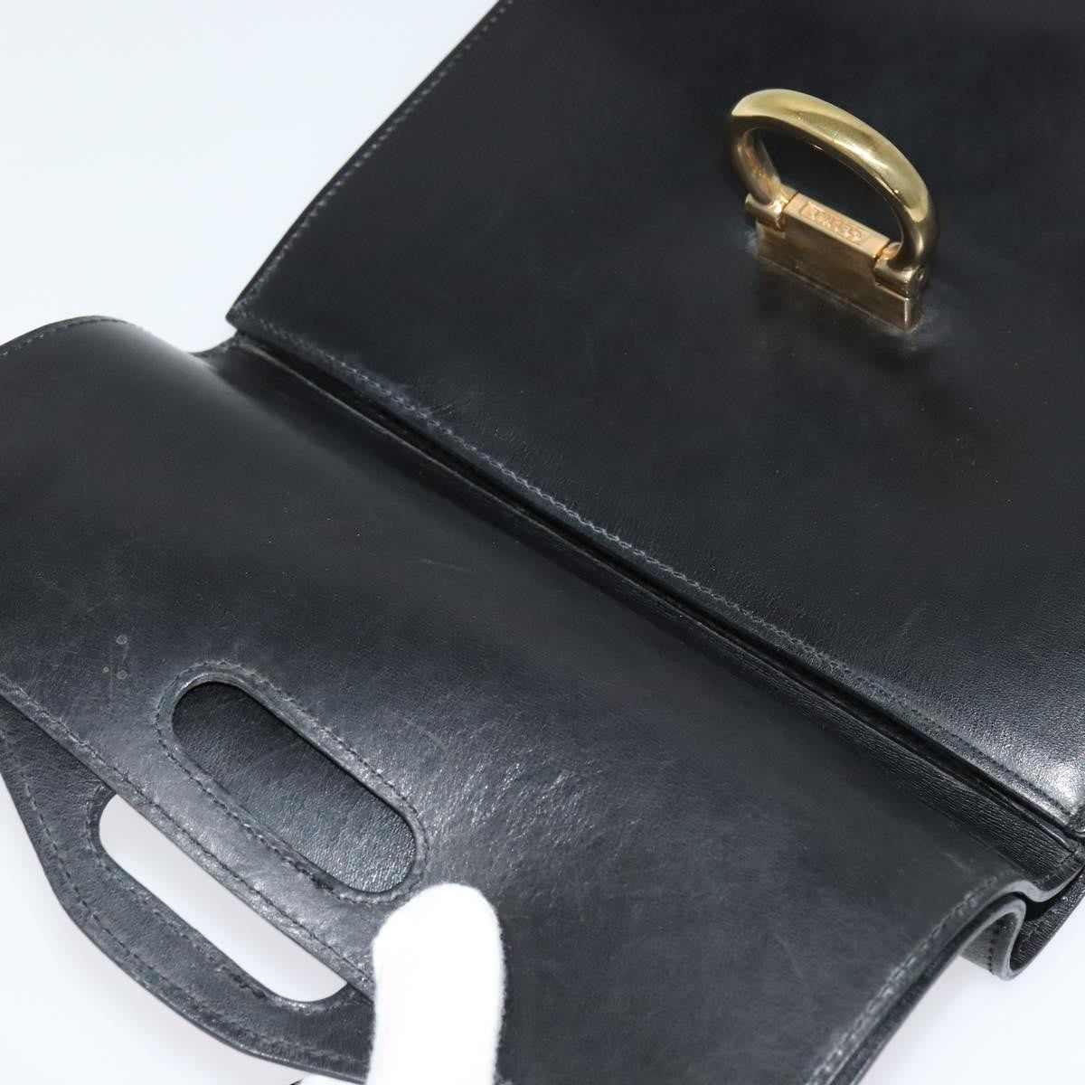 Celine Gancini Handbag Leather, BLACK, LEATHER, Handbag