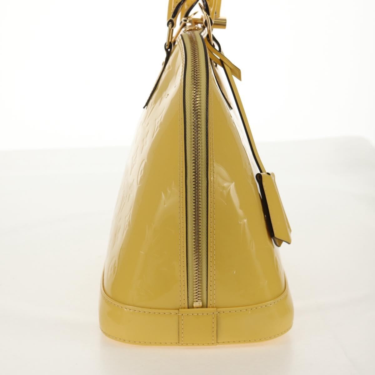 Louis Vuitton Alma Handbag Monogram Vernis, YELLOW, PATENT_LEATHER, Handbag