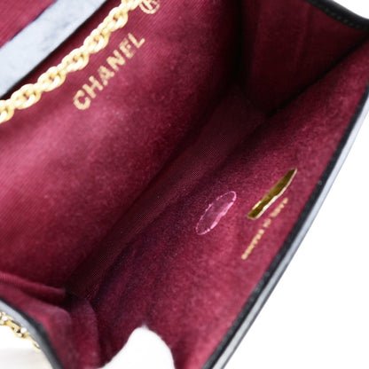 Chanel Vintage Round Flap Bag Quilted Lambskin, BLACK, LEATHER, Handbag