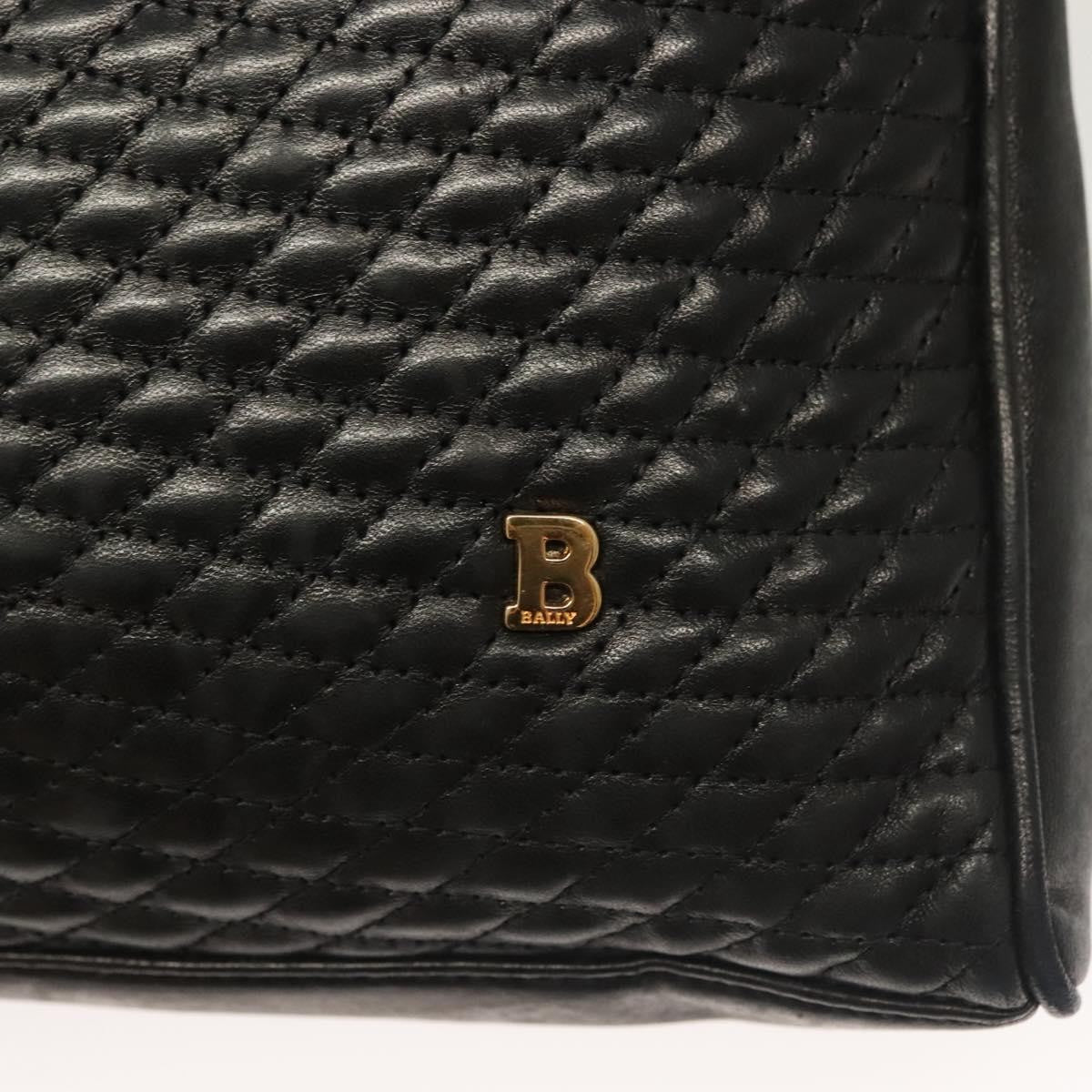 Bally Vintage Tote Bag Quilted Leather, BLACK, LEATHER, Tote bag