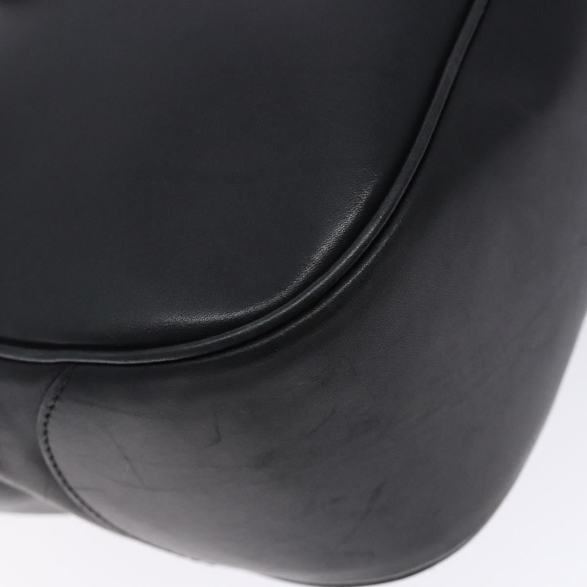 Salvatore Ferragamo Gancini Shoulder Bag Leather, BLACK, LEATHER, Shoulder bag