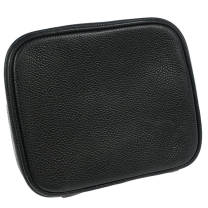 Chanel Vintage Timeless Cosmetic Case Caviar, BLACK, LEATHER, Handbag