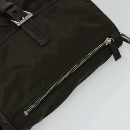 Prada Vintage Flap Shoulder Bag Nylon, Khaki, Nylon, Shoulder Bag