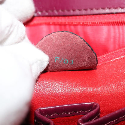 Celine Circle Logo Handbag Leather, PURPLE, LEATHER, Handbag