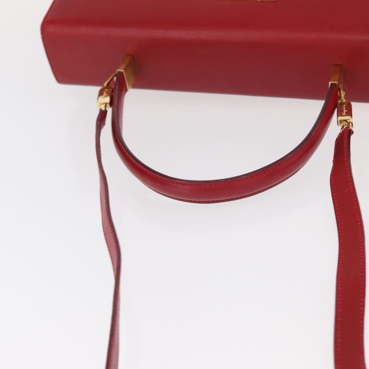 Salvatore Ferragamo Gancini handbag Leather, RED, LEATHER, Handbag
