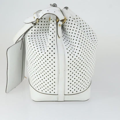 Louis Vuitton Flore Noe Handbag Perforated Leather, WHITE, LEATHER, Shoulder bag