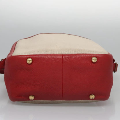 Hermes Victoria Messenger Bag Toile with Leather, BEIGE, CANVAS, Crossbody bag