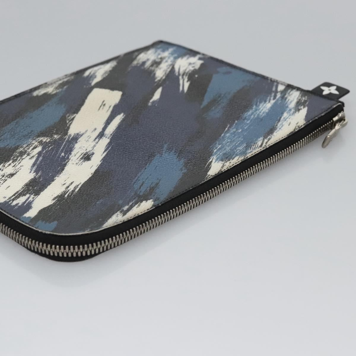 Louis Vuitton Pochette Jour Limited Edition Camouflage Printed Coated Canvas, BLUE, LEATHER, Clutche & pouche