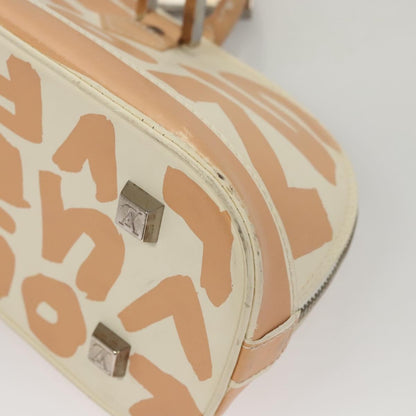 Louis Vuitton Alma Handbag Limited Edition Graffiti Leather, WHITE, CANVAS, Handbag
