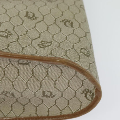 Christian Dior Vintage Honeycomb Shoulder Bag Canvas and Leather, BEIGE, CANVAS, Shoulder bag