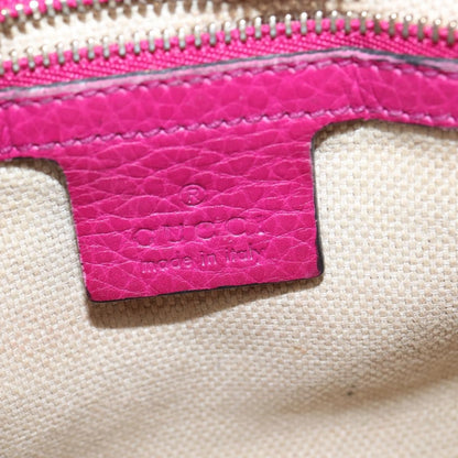 Gucci Soho Chain Crossbody Bag Leather, PINK, LEATHER, Shoulder bag