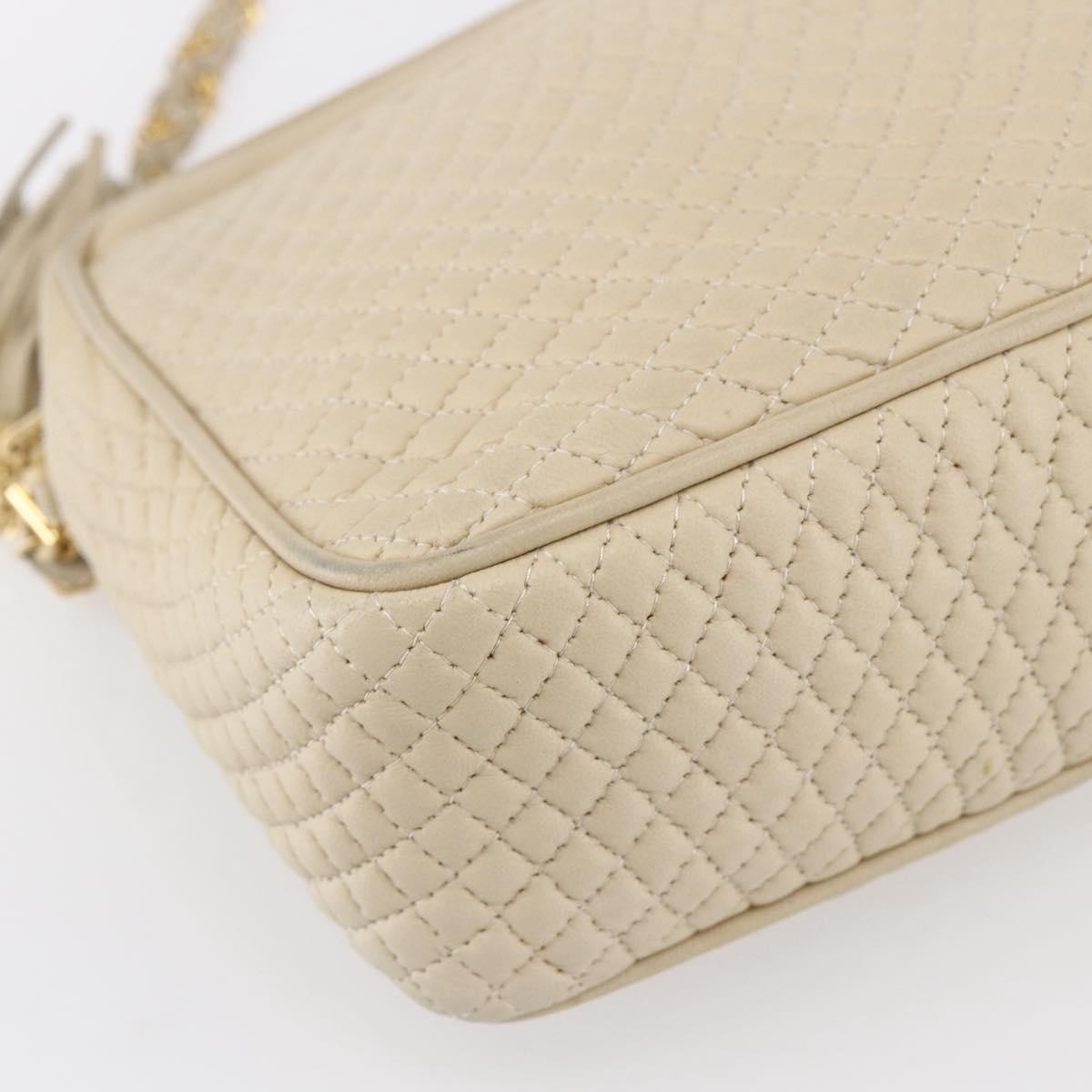 Bally Vintage Shoulder Bag Quilted leather, ECRU, LEATHER, Shoulder bag