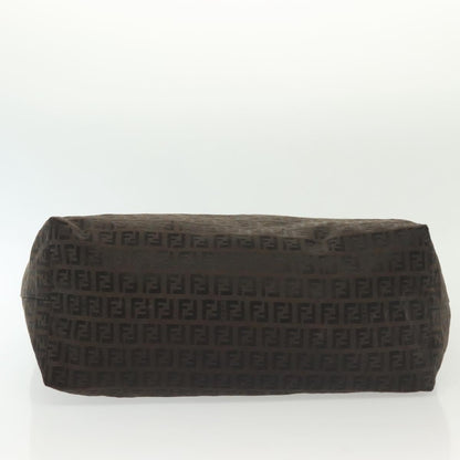Fendi Roll Tote Zucchino Canvas, BROWN, CANVAS, Tote bag