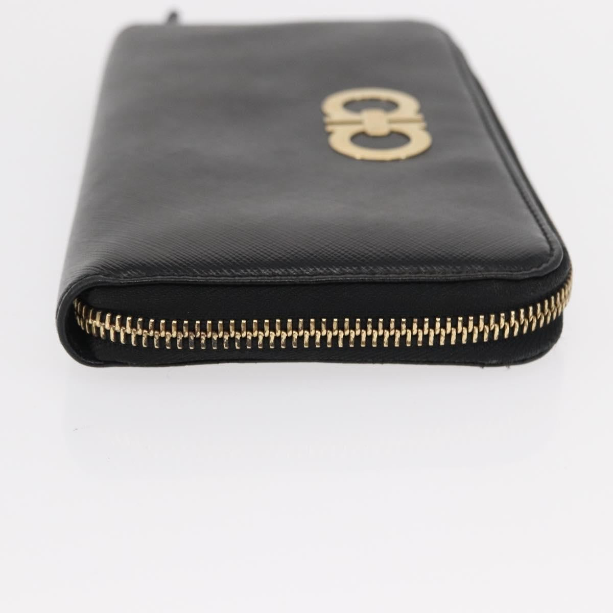 Salvatore Ferragamo Gancini Bifold Wallet Quilted Leather, BLACK, LEATHER, Wallets