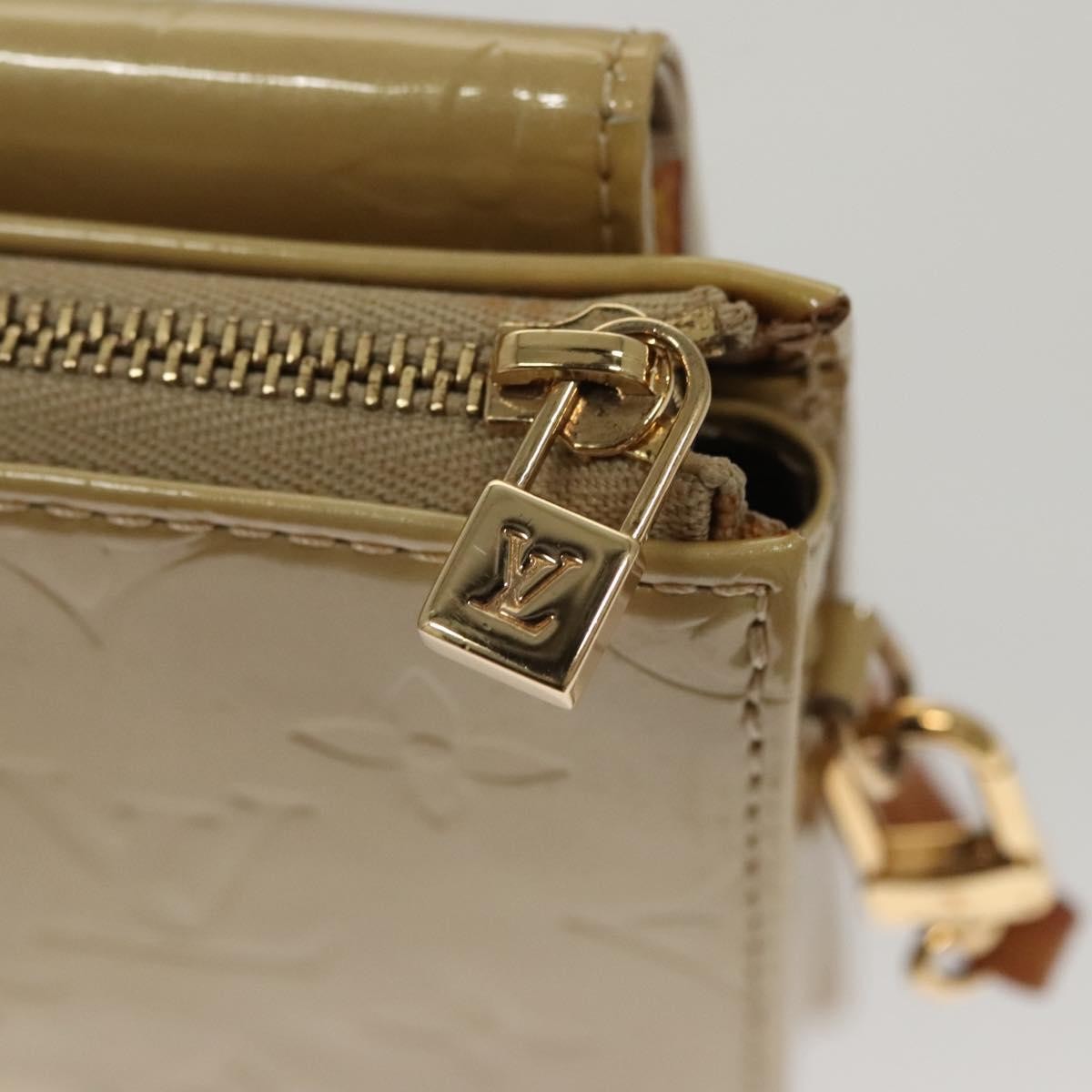 Louis Vuitton Mott Handbag Monogram Vernis, Beige, Patent Leather, Clutch