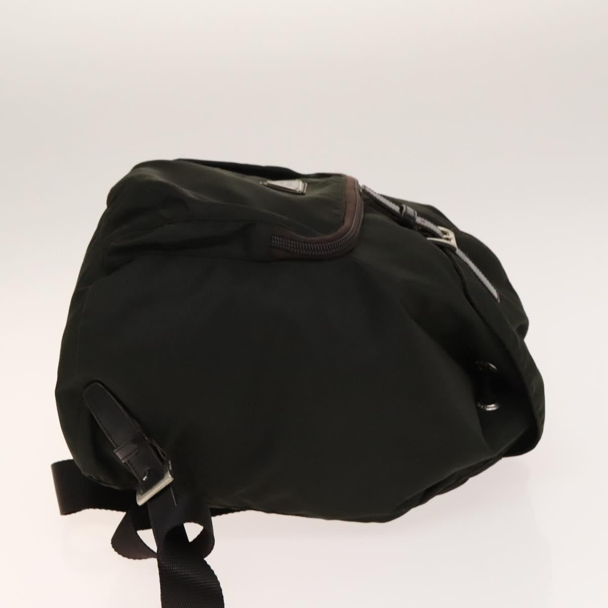 Prada Front Pocket Buckle Backpack Nylon, Khaki, Nylon, Backpack