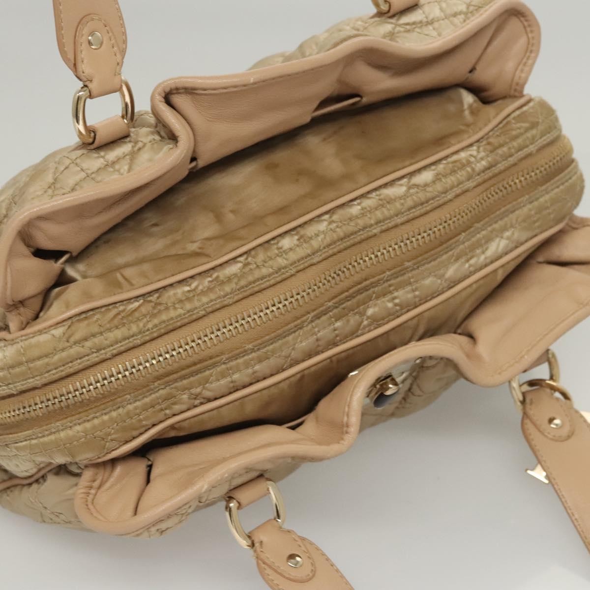 Christian Dior Charming Tote Cannage Quilt Nylon, BEIGE, NYLON, Tote bag